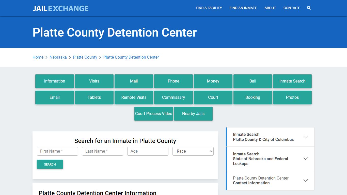 Platte County Detention Center Roster Lookup, NE, Inmate Search